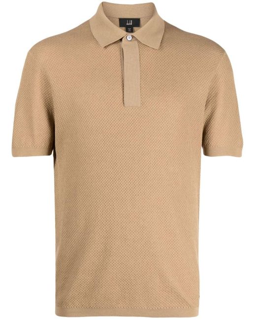 Dunhill Natural Meshed Cotton Polo Shirt for men