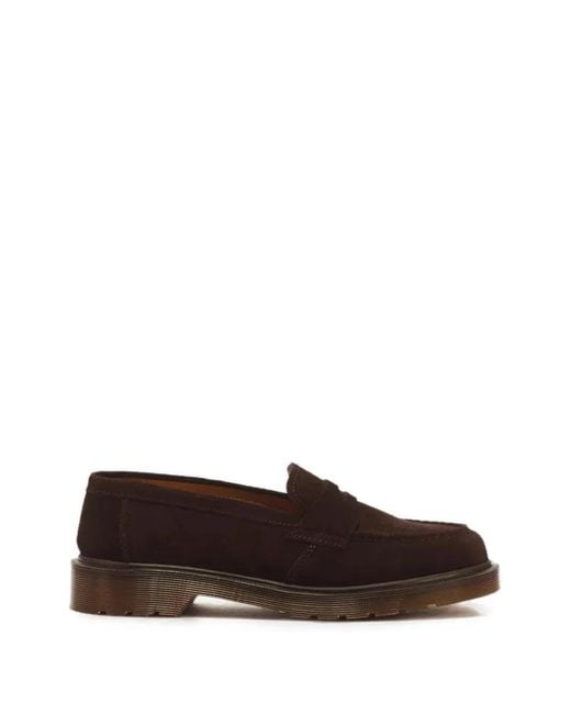 Dr. Martens Brown Delapre Suede Penny Loafers for men