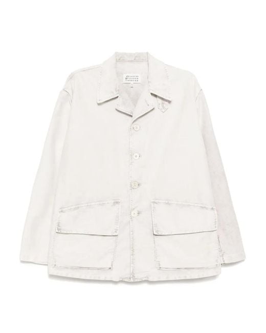 Maison Margiela White Cotton Shirt Jacket for men