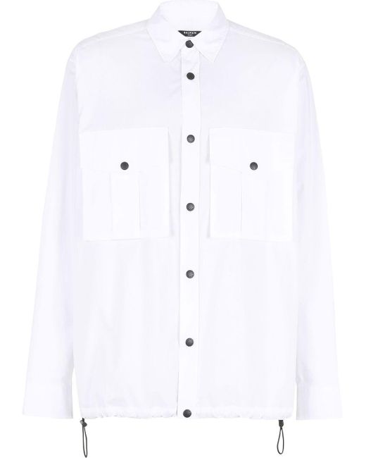 Balmain White Patch Pocket Over Shirt for men