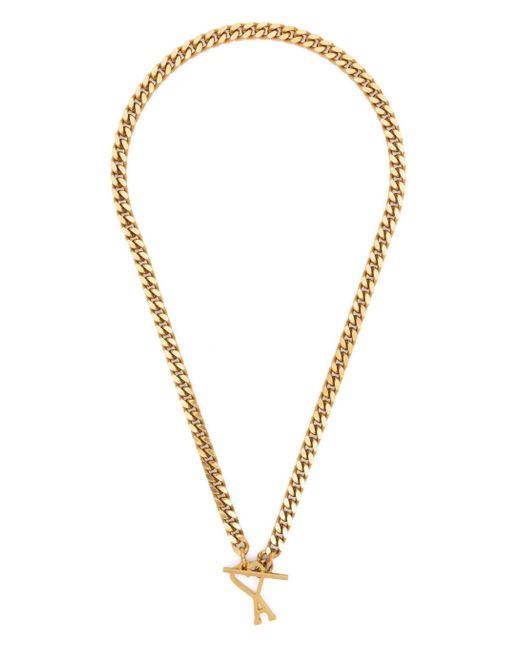 AMI Metallic Ami De Coeur Chain Necklace for men