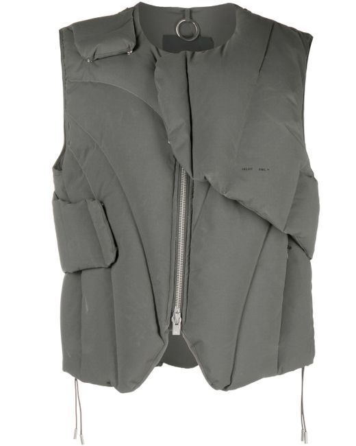 HELIOT EMIL Gray Quilted Layered Vest for men