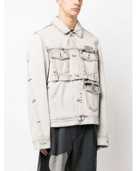 Feng Chen Wang Button-up Denim Jacket for Men | Lyst