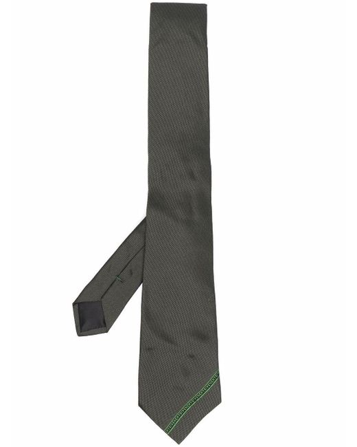 Givenchy Gray Logo Embroidered Silk Tie for men