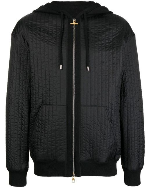 Dunhill Black Quilted-finish Hooded Jacket for men