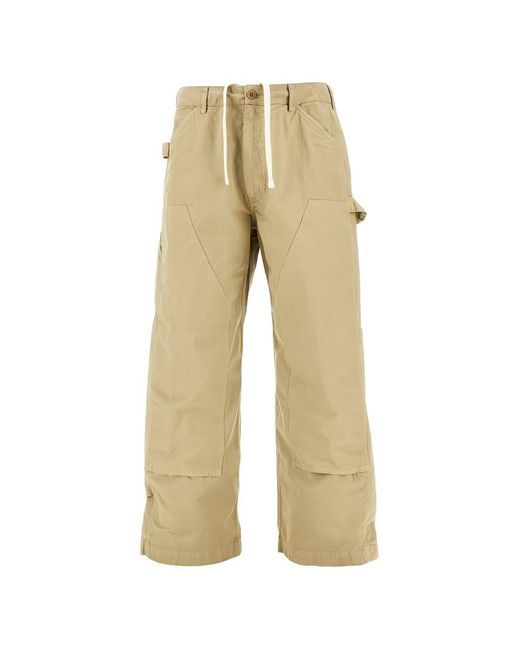 Roy Rogers Natural Drawstring Cargo Trousers for men