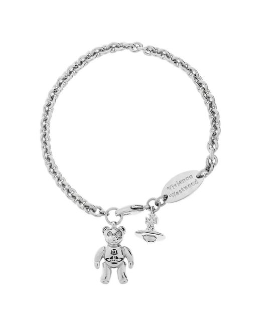 Vivienne Westwood White Teddy Bear Orb Bracelet for men