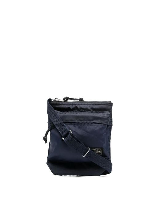 Porter-Yoshida and Co Blue Logo Patch Crossbody Bag for men