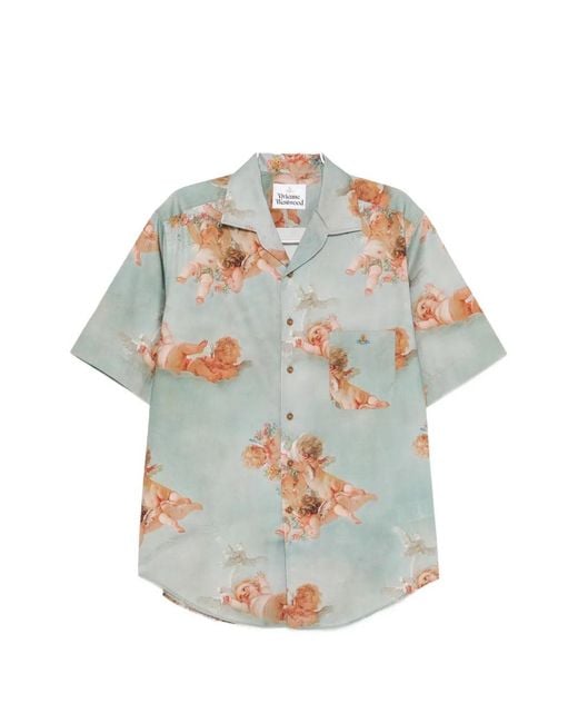 Vivienne Westwood Gray Primavera Cherubs-Print Shirt for men