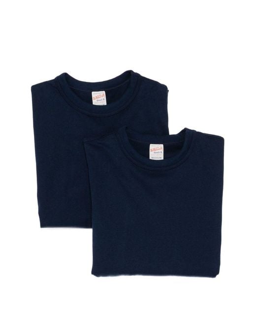 Whitesville Blue Cotton T-Shirt (Set Of Two) for men