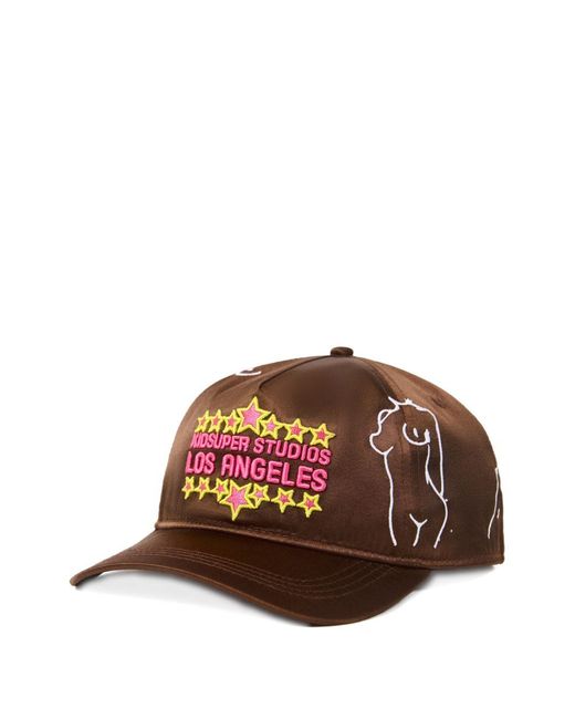 Kidsuper Brown Star Appliqué Cap for men