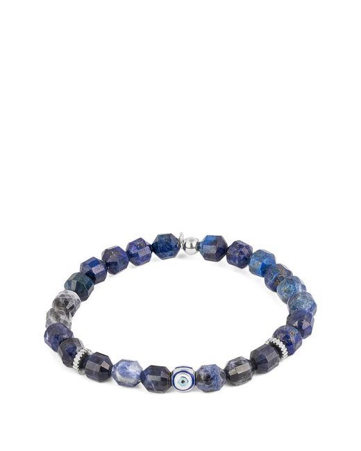 Tateossian Blue Hexade Evil Eye Beaded Bracelet for men