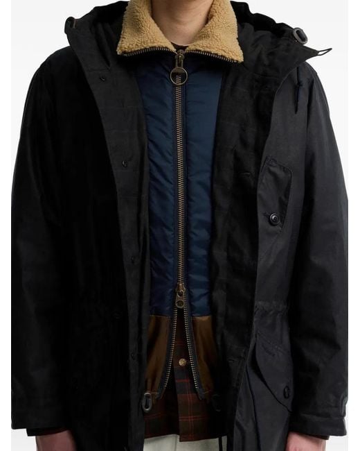 Barbour Black Ursula Waxed Parka for men