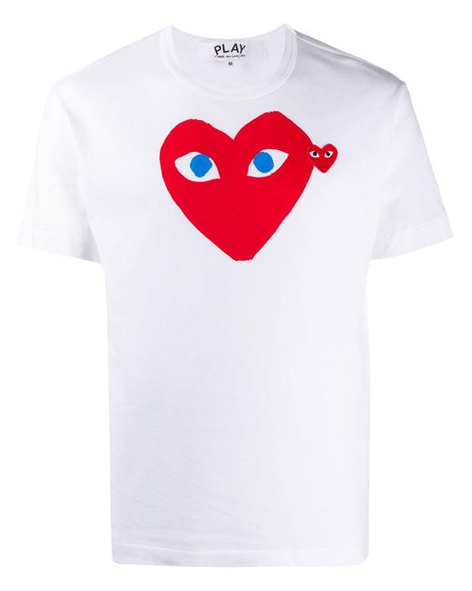 COMME DES GARÇONS PLAY Red Play T-shirt White In Cotton for men
