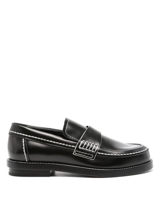 McQueen Black Leather Loafers for men
