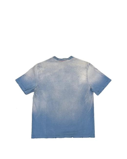 MOOJI MOOJI Blue Distressed T-Shirt for men