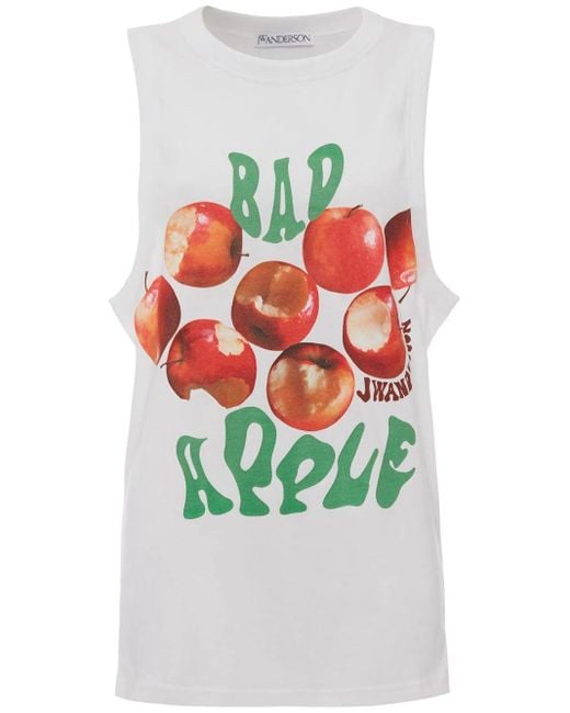 J.W. Anderson Gray Bad Apple Graphic-Print Tank Top for men