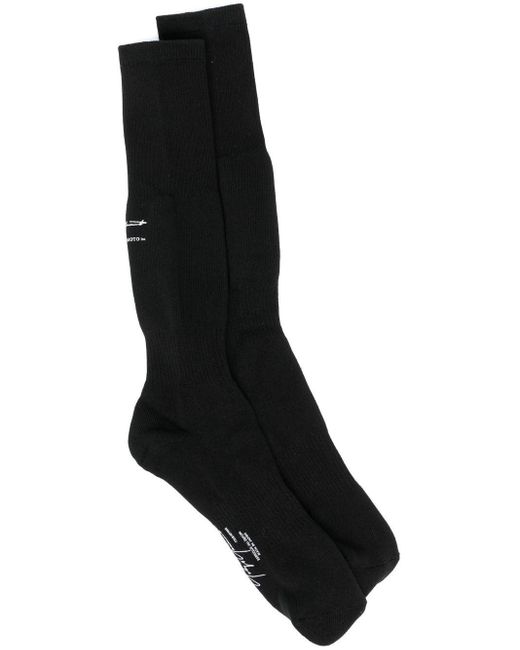 Yohji Yamamoto Black Logo-Print Socks for men