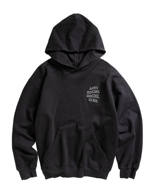 ANTI SOCIAL SOCIAL CLUB Black Logo-Embroidered Hoodie for men