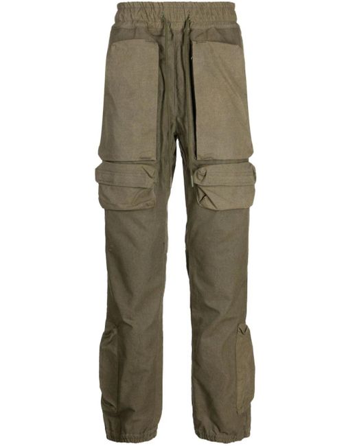 READYMADE Green Logo-Embroidered Cargo Track Pants for men