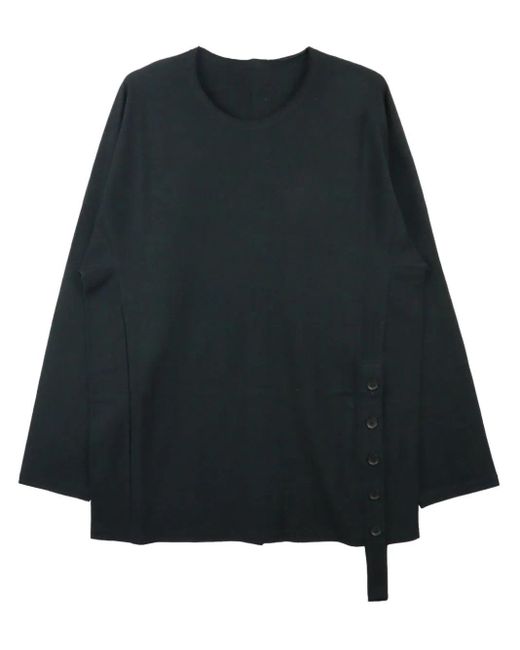 Yohji Yamamoto Black Long-sleeve Cotton T-shirt for men