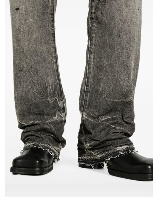 Mastercraft Union Black Distressed Paint-Splatter Jeans for men