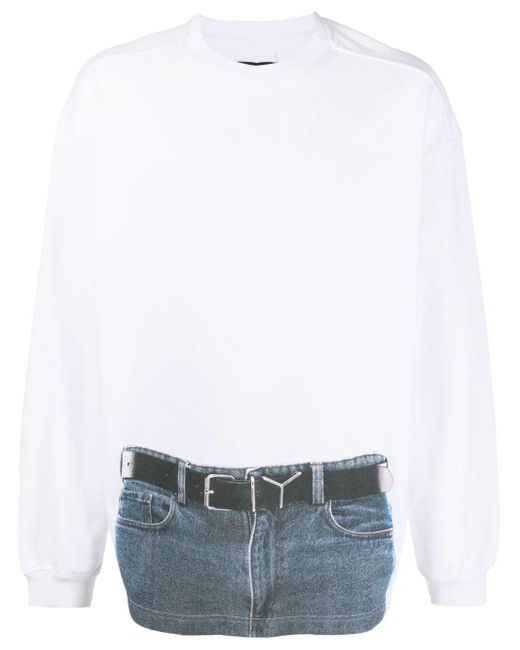 Y. Project White Trompe L'oeil-print Sweatshirt for men