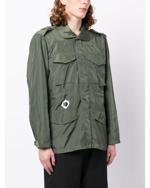 BBCICECREAM Green Hooded Multiple-Pocket Jacket for men