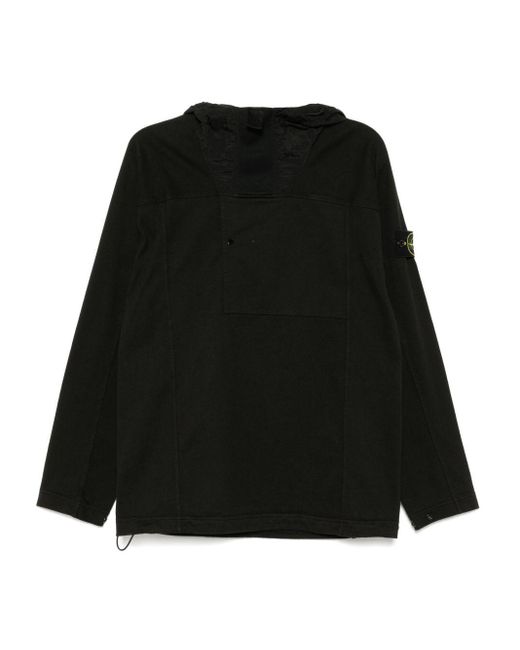 Stone Island Black Cotton Jesery Hoodie for men