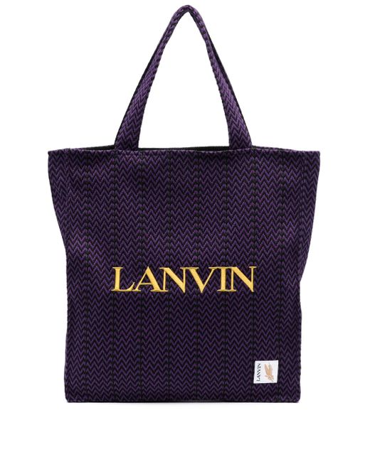 Lanvin Blue X Future Embroidered-logo Tote Bag for men