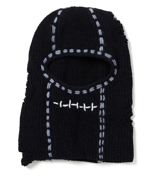 Neighborhood Black Ribbed-Knit Balaclava for men