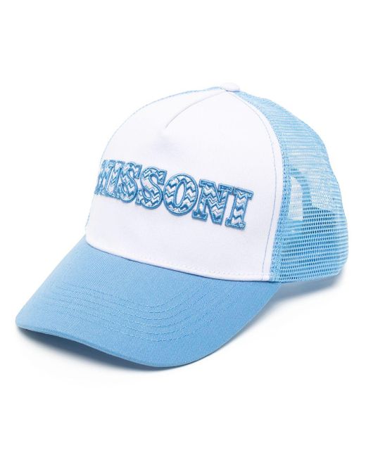 Missoni Blue Logo-embroidery Baseball Cap for men