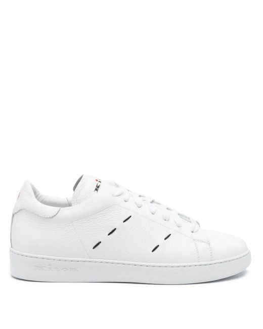 Kiton White Stitching Sneakers for men