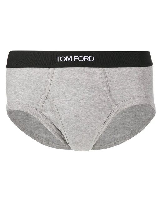 Tom Ford Gray Logo-Embellished Briefs for men