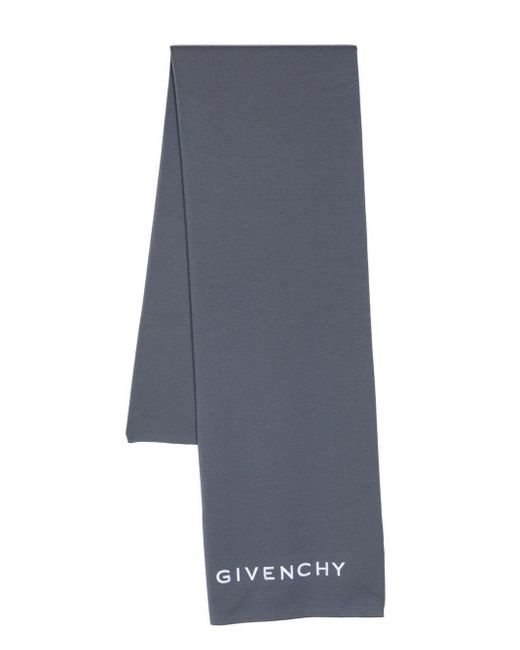 Givenchy Gray Logo-embroidered Scarf for men