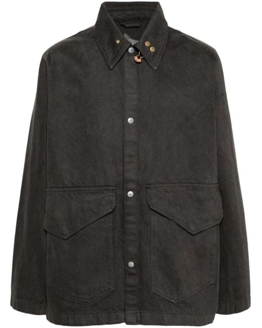 Objects IV Life Black Chore Organic Cotton Shirt Jacket for men