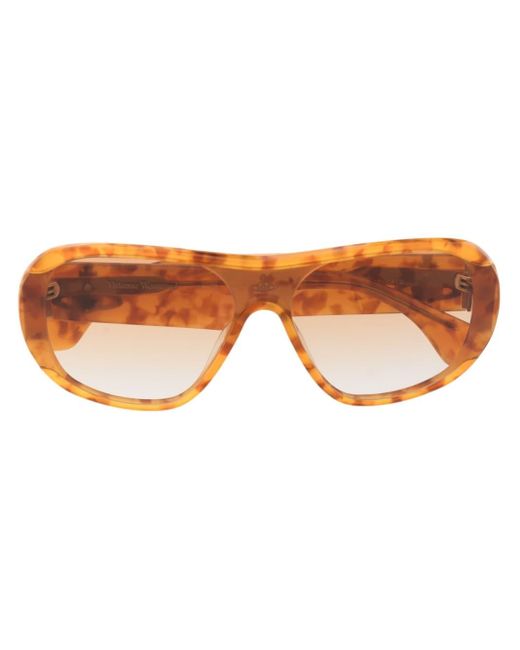 Vivienne Westwood Brown Tortoiseshell-effect Oversize Sunglasses for men