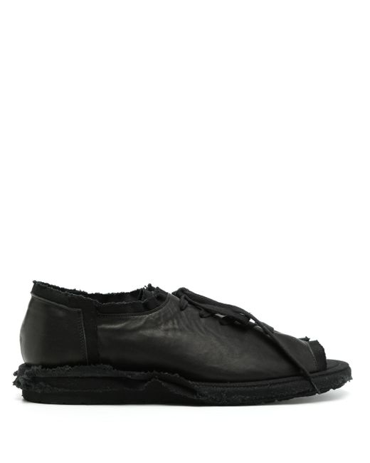 Yohji Yamamoto Black Lace-Up Leather Sandals for men