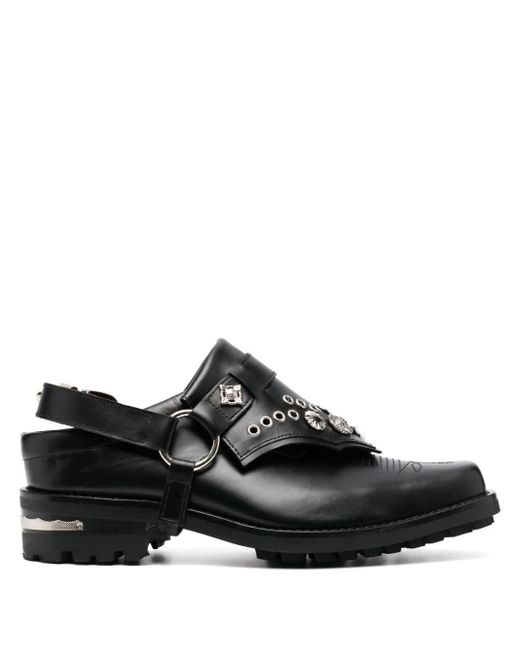 Toga Virilis Black Studded 40mm Leather Loafers for men