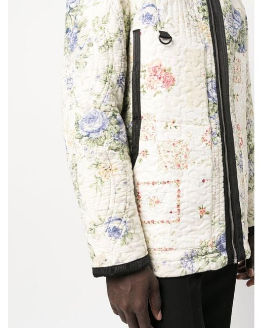 MARINE SERRE Natural Boutis Floral-Print Quilted Jacket for men