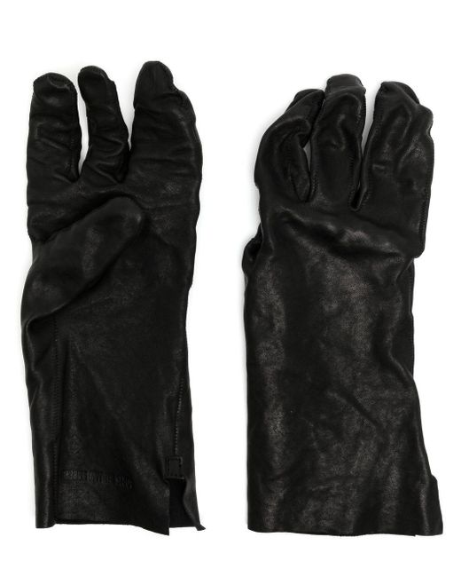 Boris Bidjan Saberi Black Four-finger Kangaroo Leather Gloves for men
