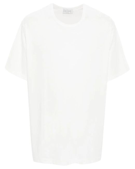 Yohji Yamamoto White Crew-neck Cotton T-shirt for men