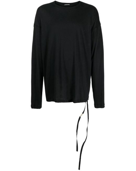 Ann Demeulemeester Black Davy Long-sleeves Cotton T-shirt for men