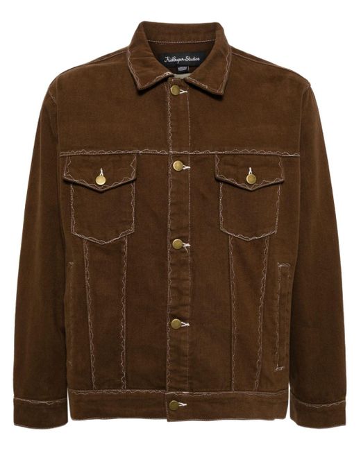 Kidsuper Brown Messy Stitched Denim Jacket for men