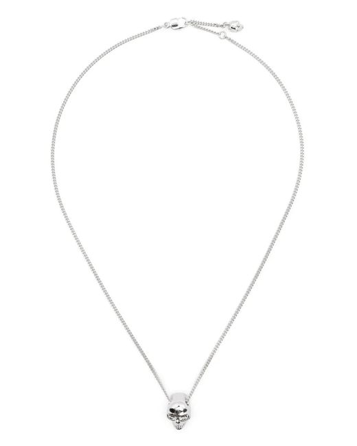 McQueen White Skull-Pendant Necklace for men