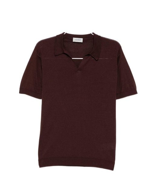 John Smedley Brown Noah Skipper Collar Shirt for men