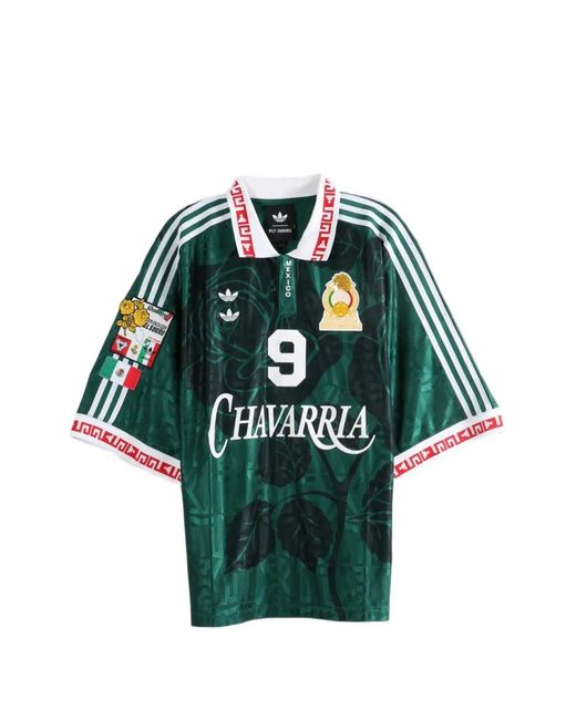 Adidas Green X Willy Chavarria Logo-Print Short-Sleeve Polo Shirt for men
