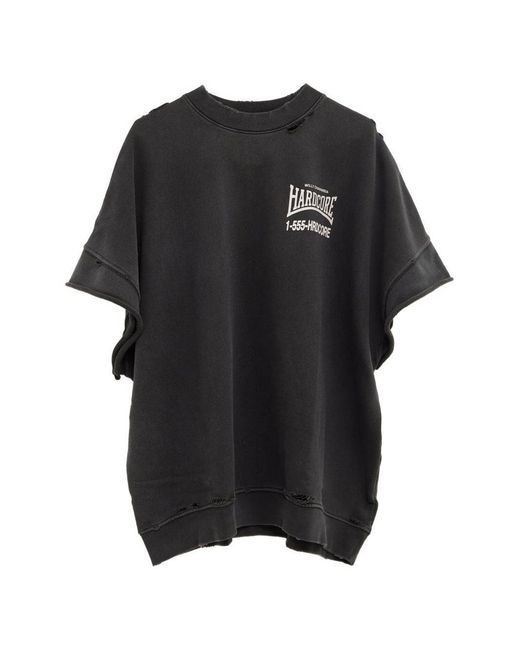 Willy Chavarria Black Ripped Graphic T-Shirt for men