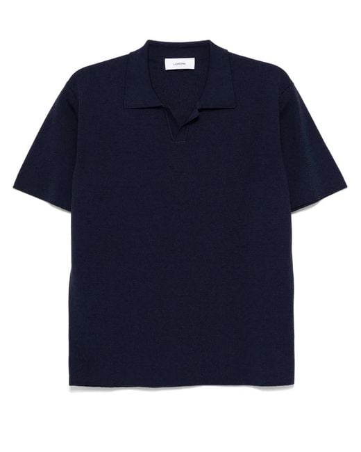 Lardini Blue Knitted Polo Shirt for men