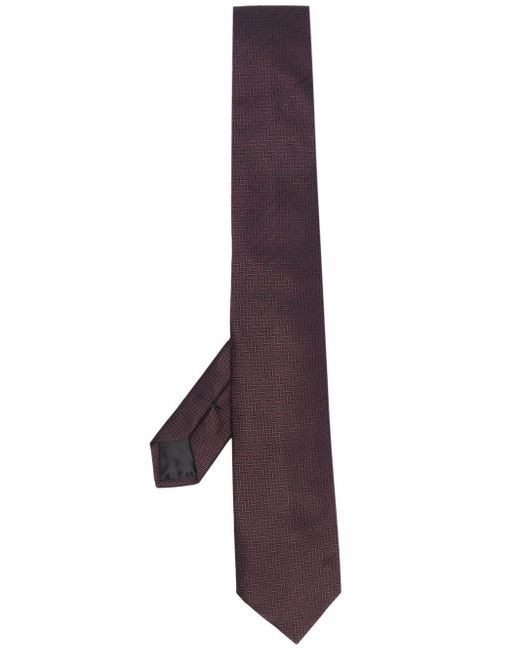 Givenchy Purple Logo Jacquard Silk Tie for men